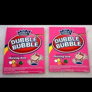 2 Original Dubble Bubble Chewing Gum Machine Vending Display Card 2000s NOS NEW
